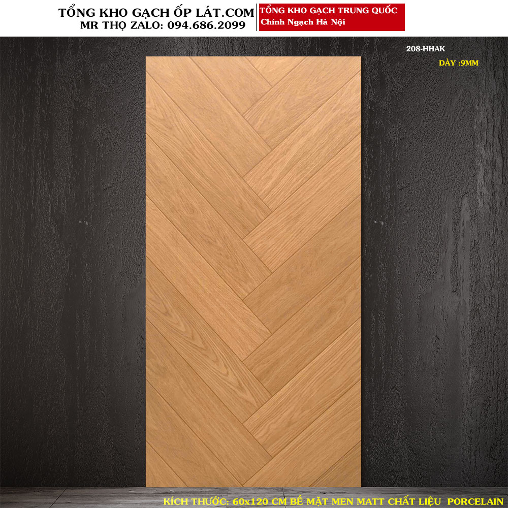 Gạch giả gỗ xương cá 60x120 cm Trung Quốc 208